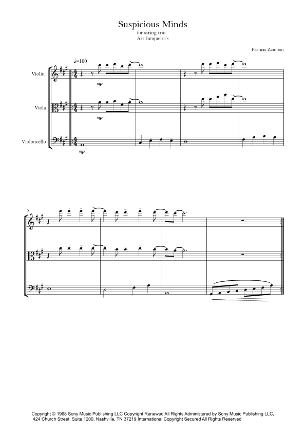 Suspicious Minds (arr. Junqueira's)
