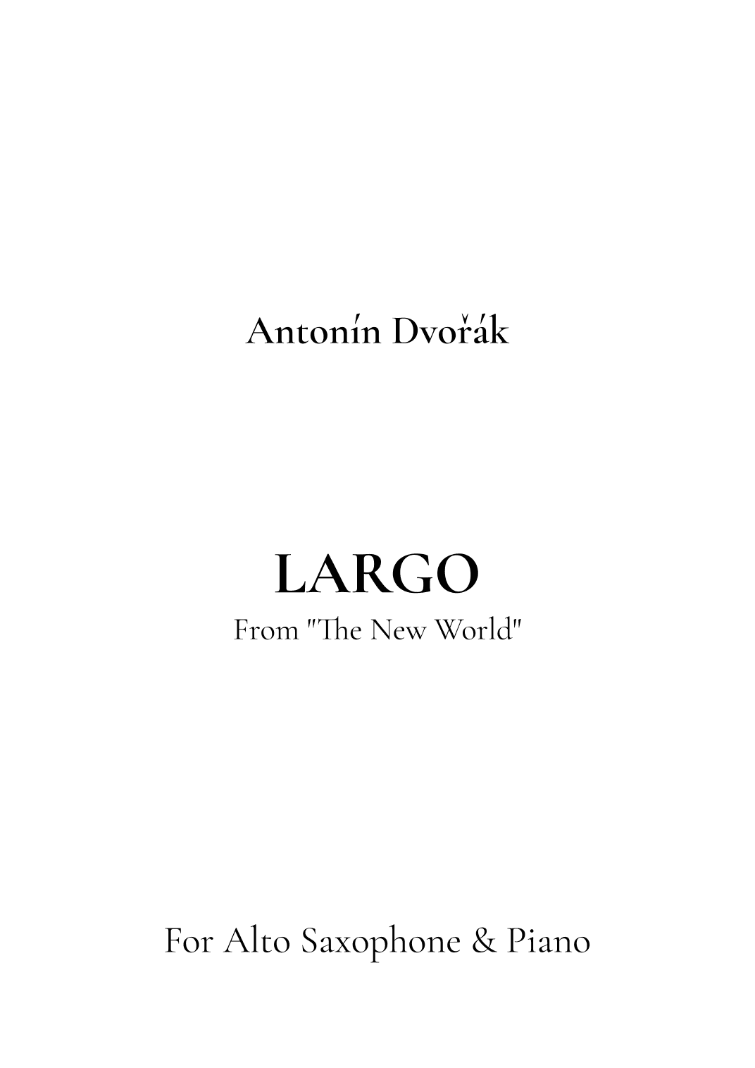 Largo, From Symphony No. 9 "The New World" (arr. Jireh J.)