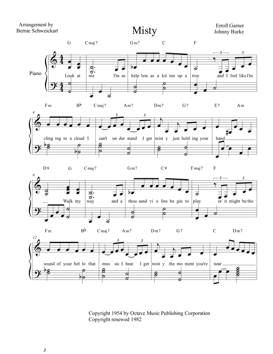 Misty (arr. Bernie Schweickart)