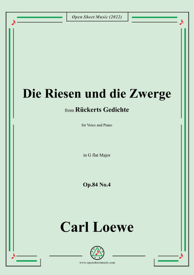 Loewe-Die Riesen und die Zwerge,Op.84 No.4,in G flat Maor (arr. OSM Press)