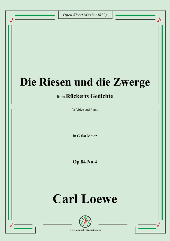 Loewe-Die Riesen und die Zwerge,Op.84 No.4,in G flat Maor (arr. OSM Press)