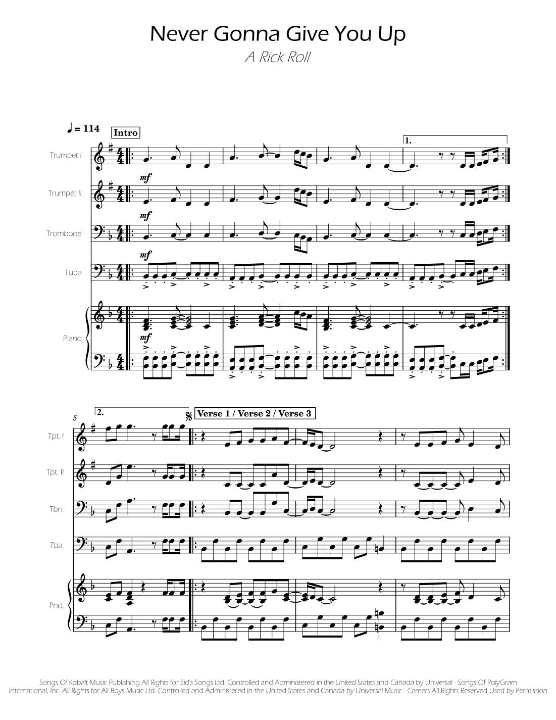 Never Gonna Give You Up (arr. Ygor Nunes)