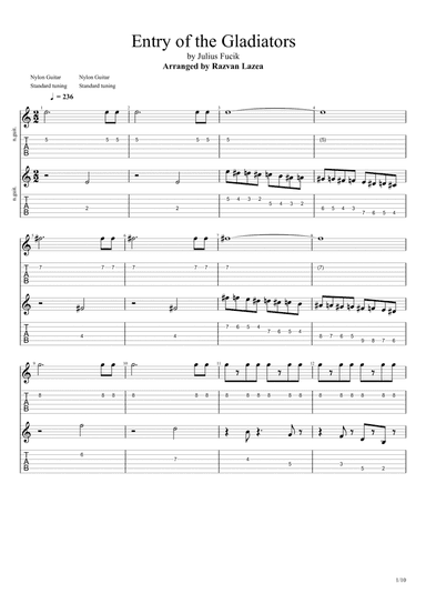 Entry of the Gladiators (The Clown Song) - Guitar Duet (arr. Razvan's Guitar)