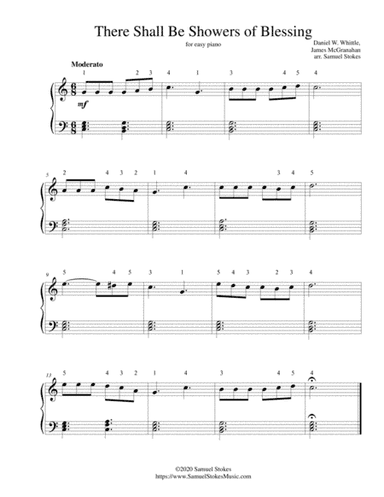 There Shall Be Showers of Blessing - for easy piano (arr. Samuel Stokes)