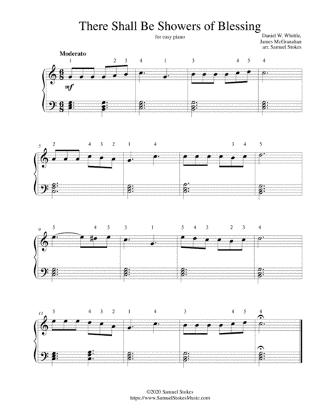 There Shall Be Showers of Blessing - for easy piano (arr. Samuel Stokes)