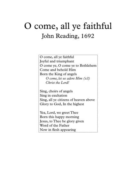 O Come All Ye Faithful (sing-along for chamber orchestra) (arr. Douglas Meyer)