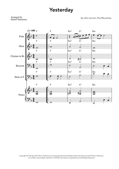 Yesterday (arr. Daniel Nakamura)