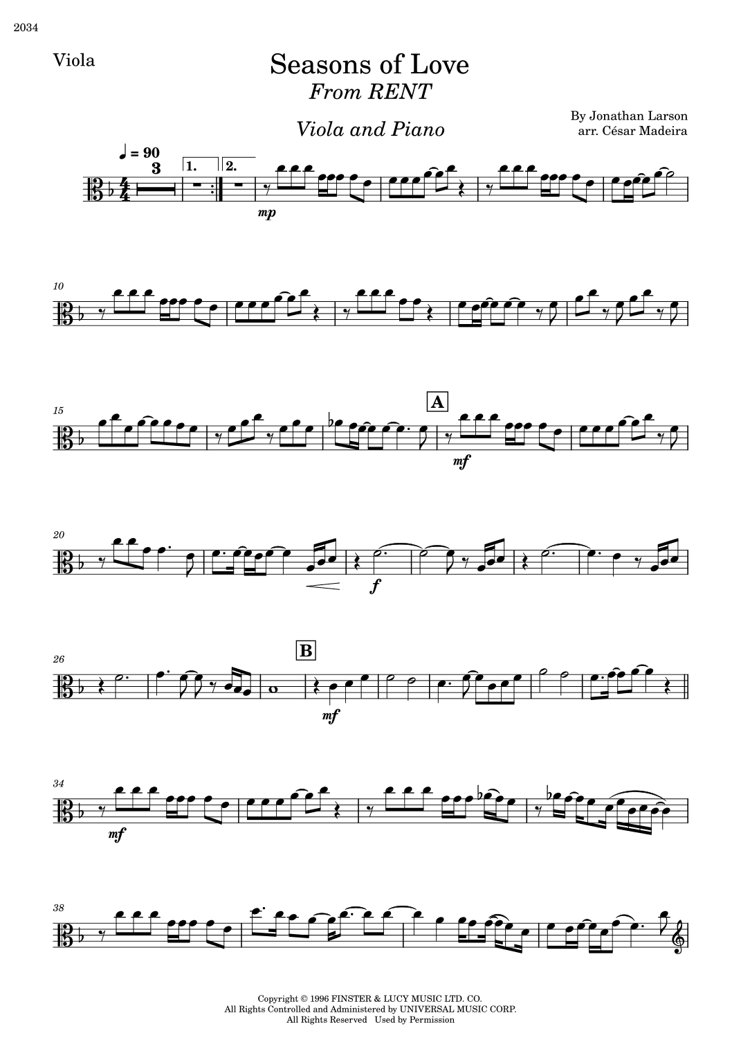 Seasons Of Love (arr. César Madeira)
