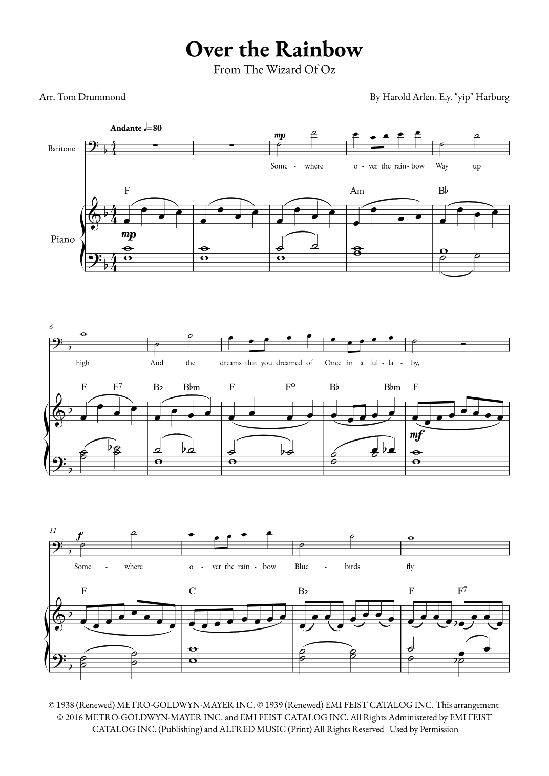 Over The Rainbow (arr. Tom Drummond)