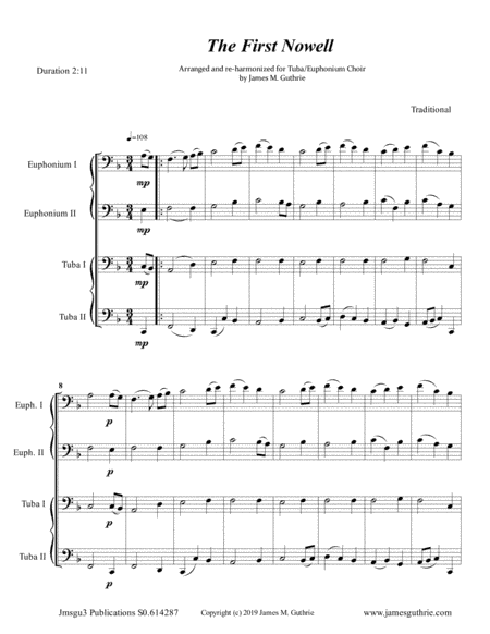 The First Noel: Tuba Christmas Edition (arr. James M. Guthrie, ASCAP)