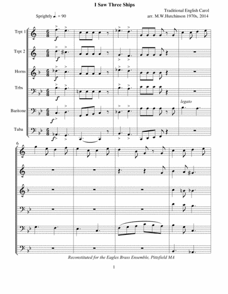 I Saw Three Ships (arr. Michael Hutchinson)