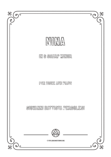 Pergolesi-Nina in g sharp minor,for Voice and Piano (arr. MSM)