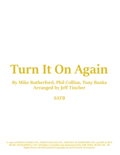 Turn It On Again (arr. Jeff Tincher)