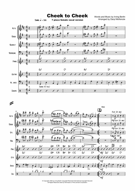 Cheek To Cheek (arr. Daryl McKenzie)