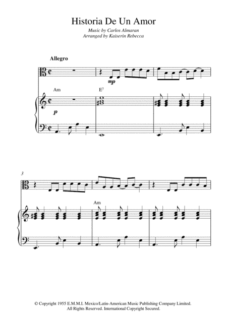Historia De Un Amor (arr. Kaiserin Rebecca)