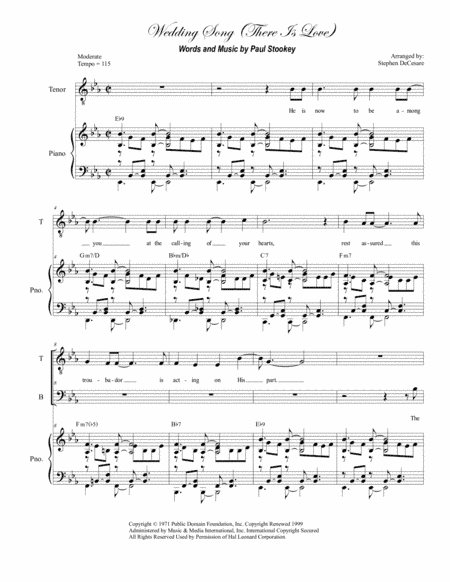 Wedding Song (There Is Love) (arr. Stephen DeCesare)