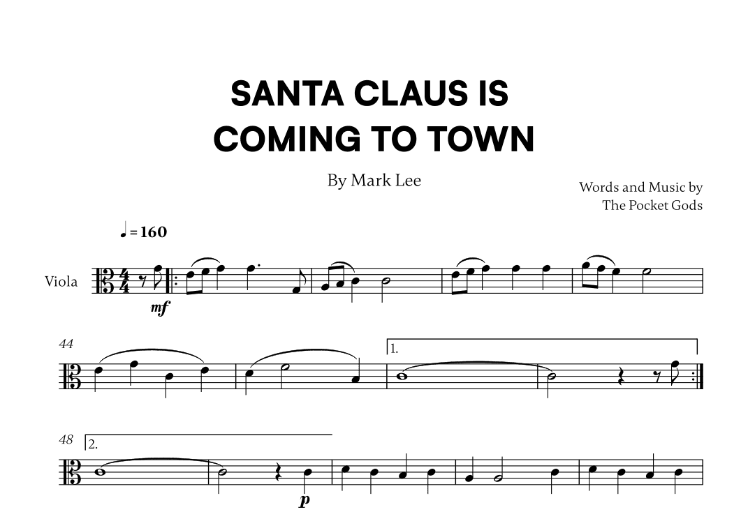 Santa Claus Is Coming To Town (arr. Cadenza Editions)