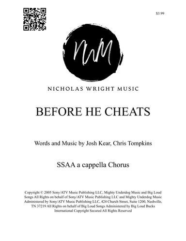 Before He Cheats (arr. Nicholas Wright)