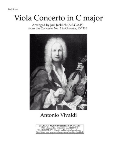 Viola Concerto in C Major (RV 310) (arr. Joel Jacklich (A.S.C.A.P.))