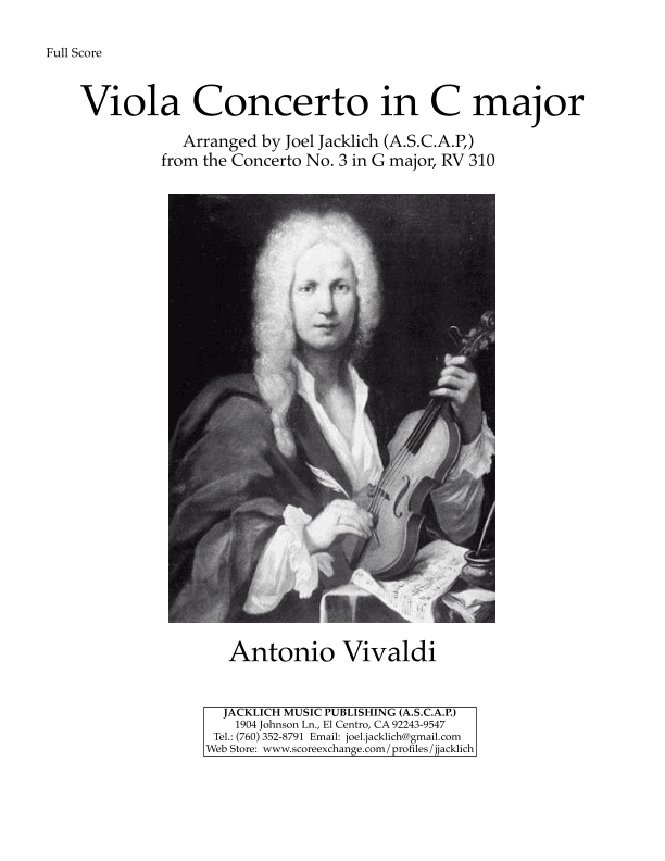Viola Concerto in C Major (RV 310) (arr. Joel Jacklich (A.S.C.A.P.))