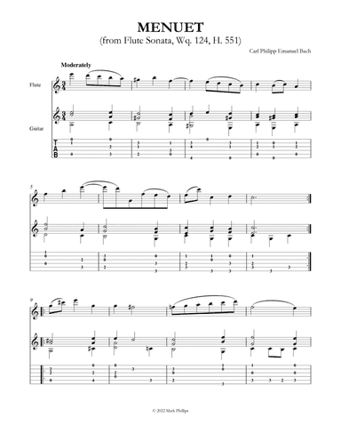 Menuet (from Flute Sonata, Wq. 124, H. 551) (arr. Mark Phillips)