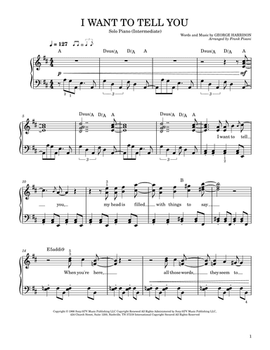 I Want To Tell You (arr. Frank Pisani)