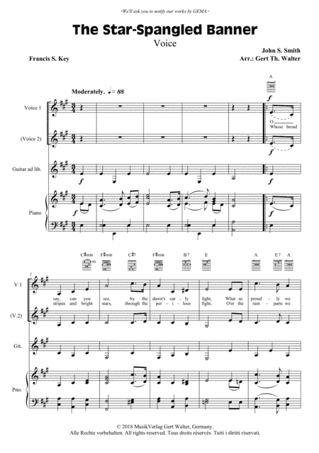 The Star-Spangled Banner (arr. Gert Th. Walter)