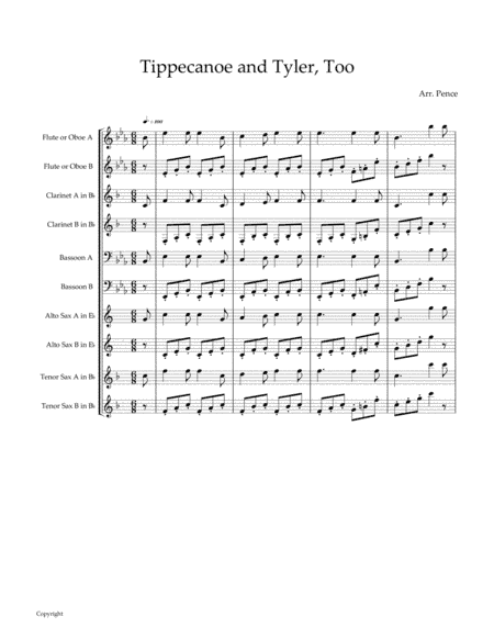Tippecanoe and Tyler Too (Patriotic Flex Woodwind Duet) (arr. Austin Pence)
