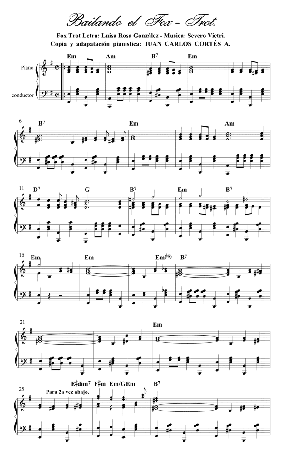 Bailando el Fox Trot - Fox Trot por Luisa Rosa González y Severo Vietri (arr. Juan Carlos Cortés A.)