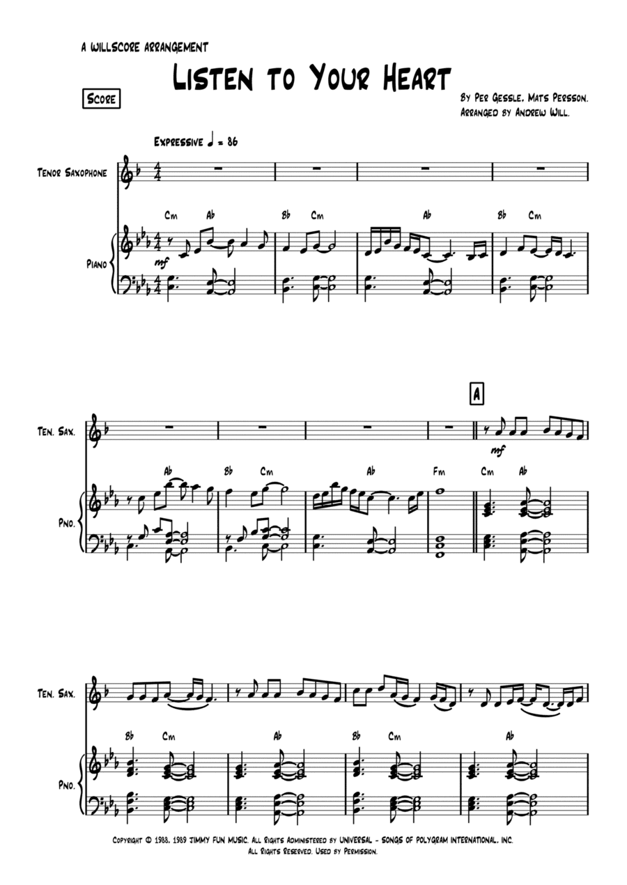 Listen To Your Heart (arr. Andrew Will)