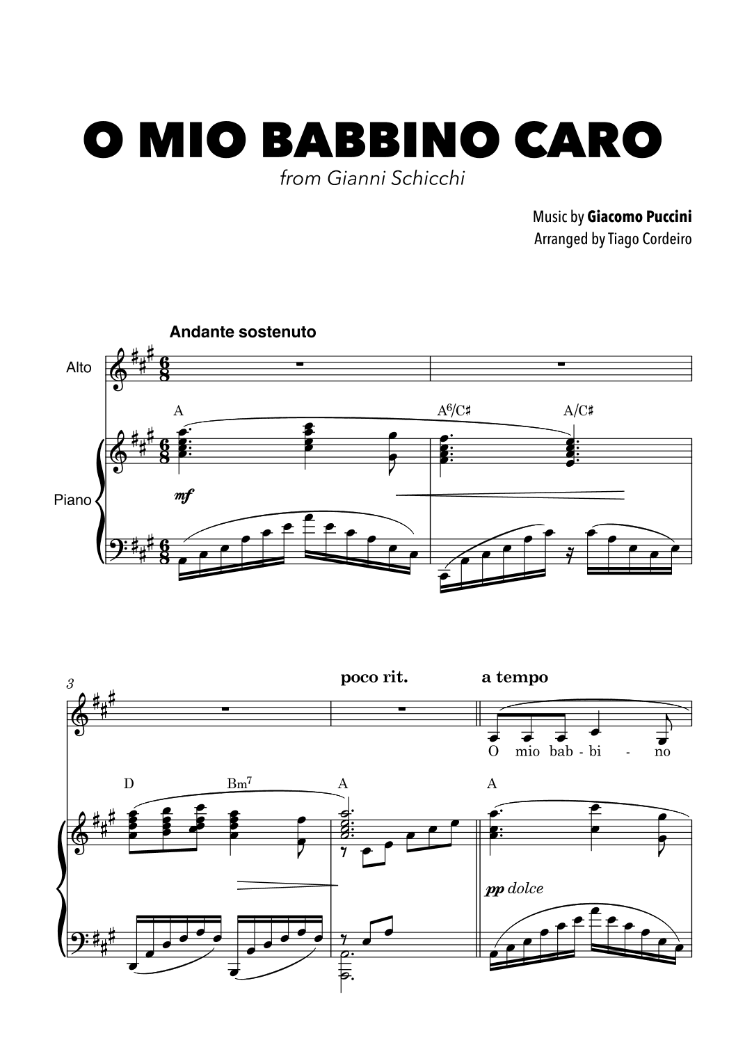 O Mio Babbino Caro (arr. Tiago Cordeiro)