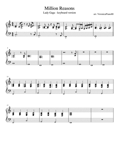 Million Reasons (arr. VeronicaPiano88)