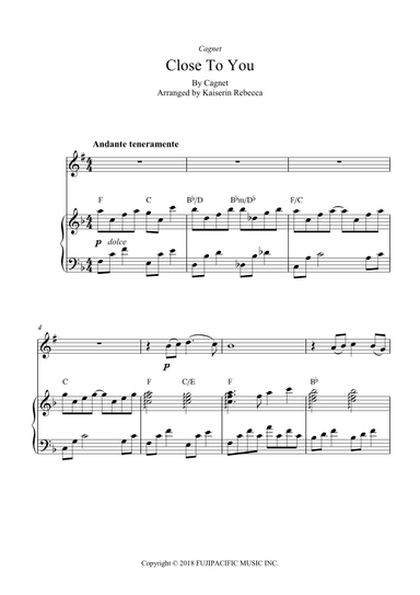 Close To You (arr. Kaiserin Rebecca)