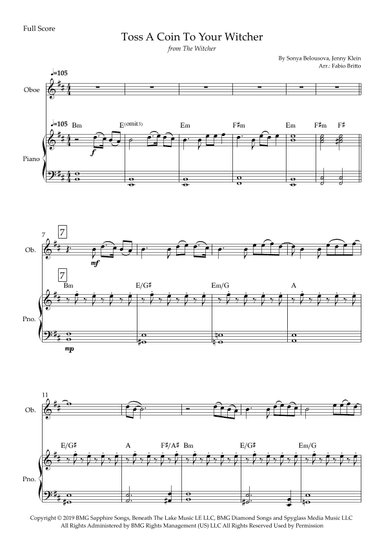 Toss A Coin To Your Witcher (arr. Fabio Britto)