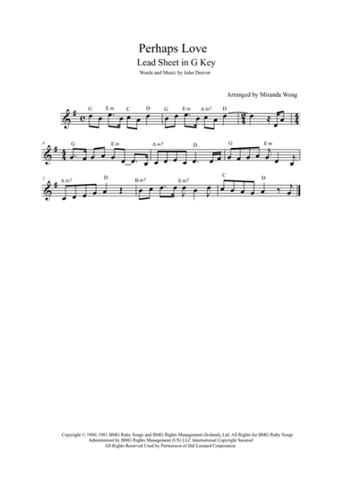 Perhaps Love (arr. Miranda Wong)