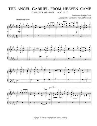 The Angel Gabriel From Heaven Came (GABRIEL'S MESSAGE) (arr. Richard Giszczak)