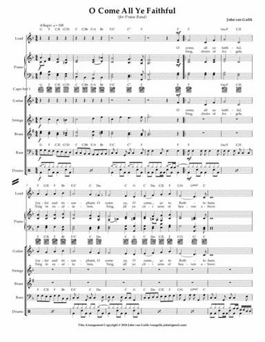 O Come All Ye Faithful - for Worship Band (arr. John van Gulik)