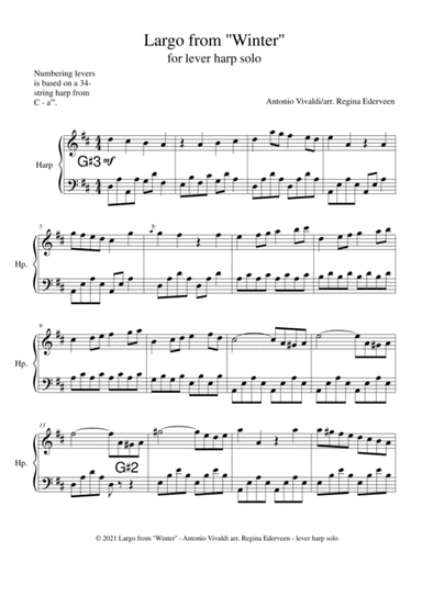 Largo from Winter (Vivaldi) - lever harp solo