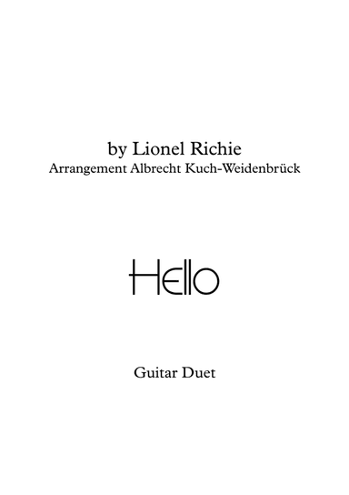 Hello (arr. Albrecht Kuch-Weidenbrück)