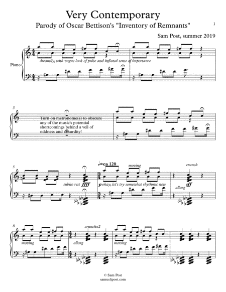 "Very Contemporary," a Musical Parody, op. 43