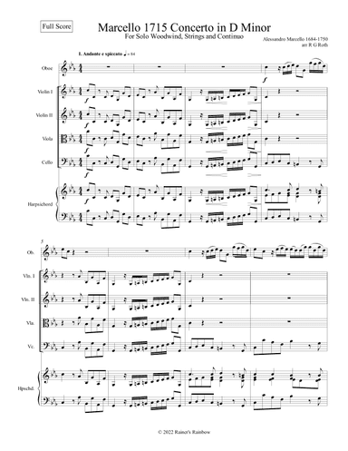 Marcello Oboe Concerto in C Minor (arr. R G Roth)