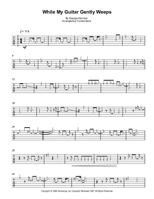 While My Guitar Gently Weeps (arr. Tunescribers)