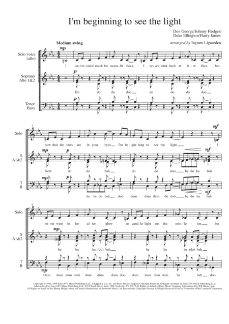 I'm Beginning To See The Light (arr. Ingunn Ligaarden)