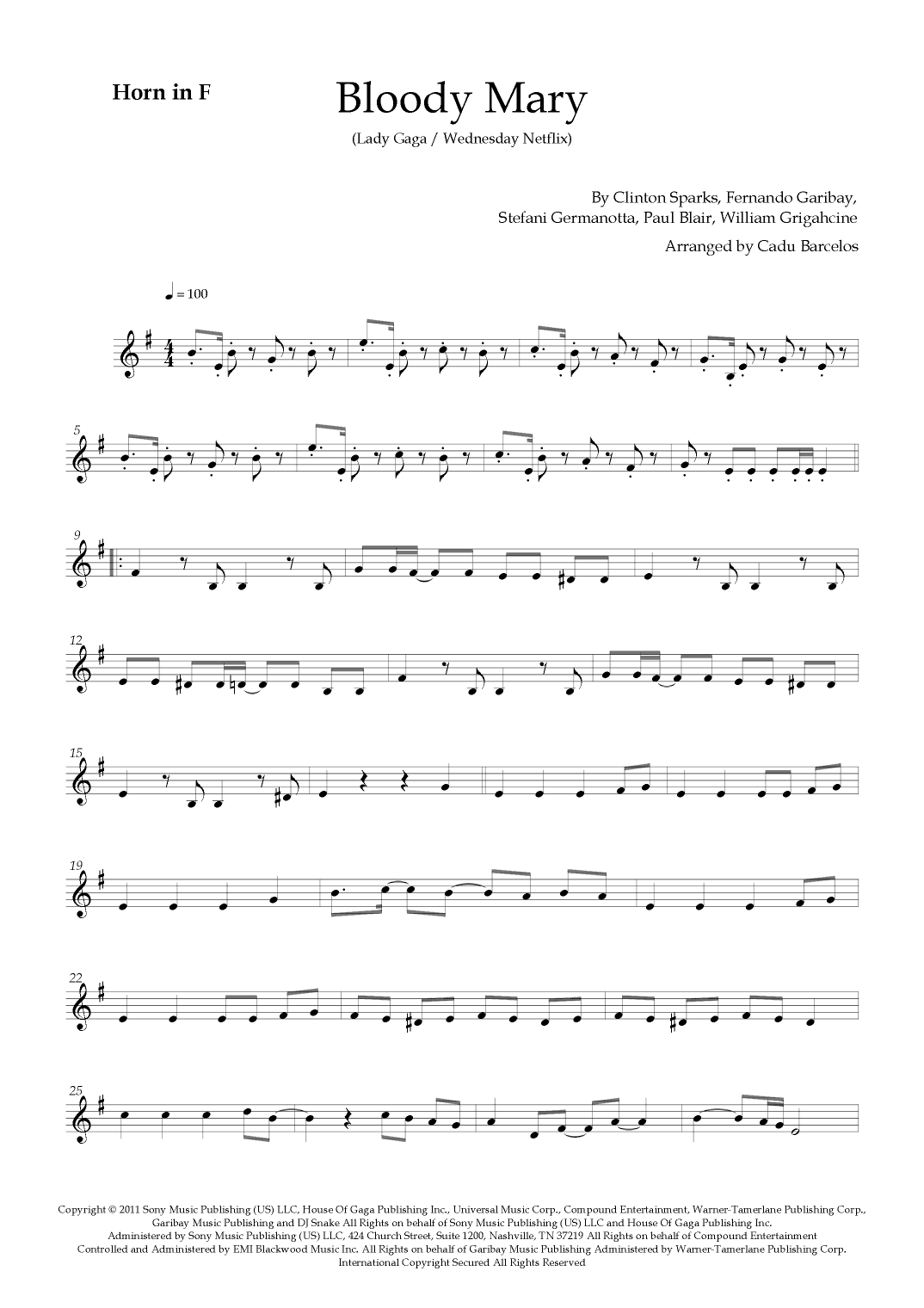 Bloody Mary (arr. Cadu Barcelos)