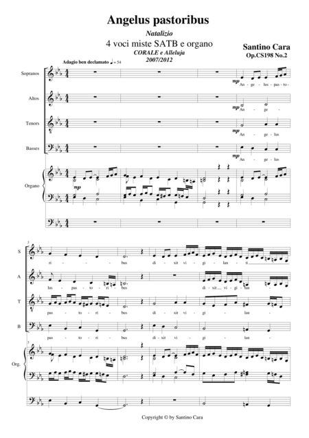Angelus pastoribus - Christmas motet for Choir SATB and organ