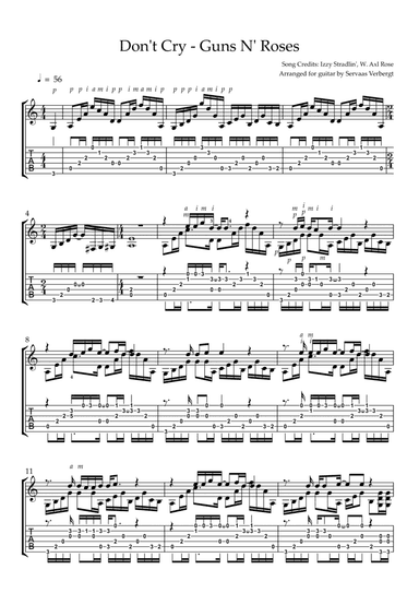 Don't Cry (arr. Servaas Verbergt)