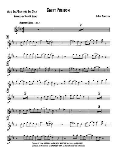 Sweet Freedom (arr. Dave Young)