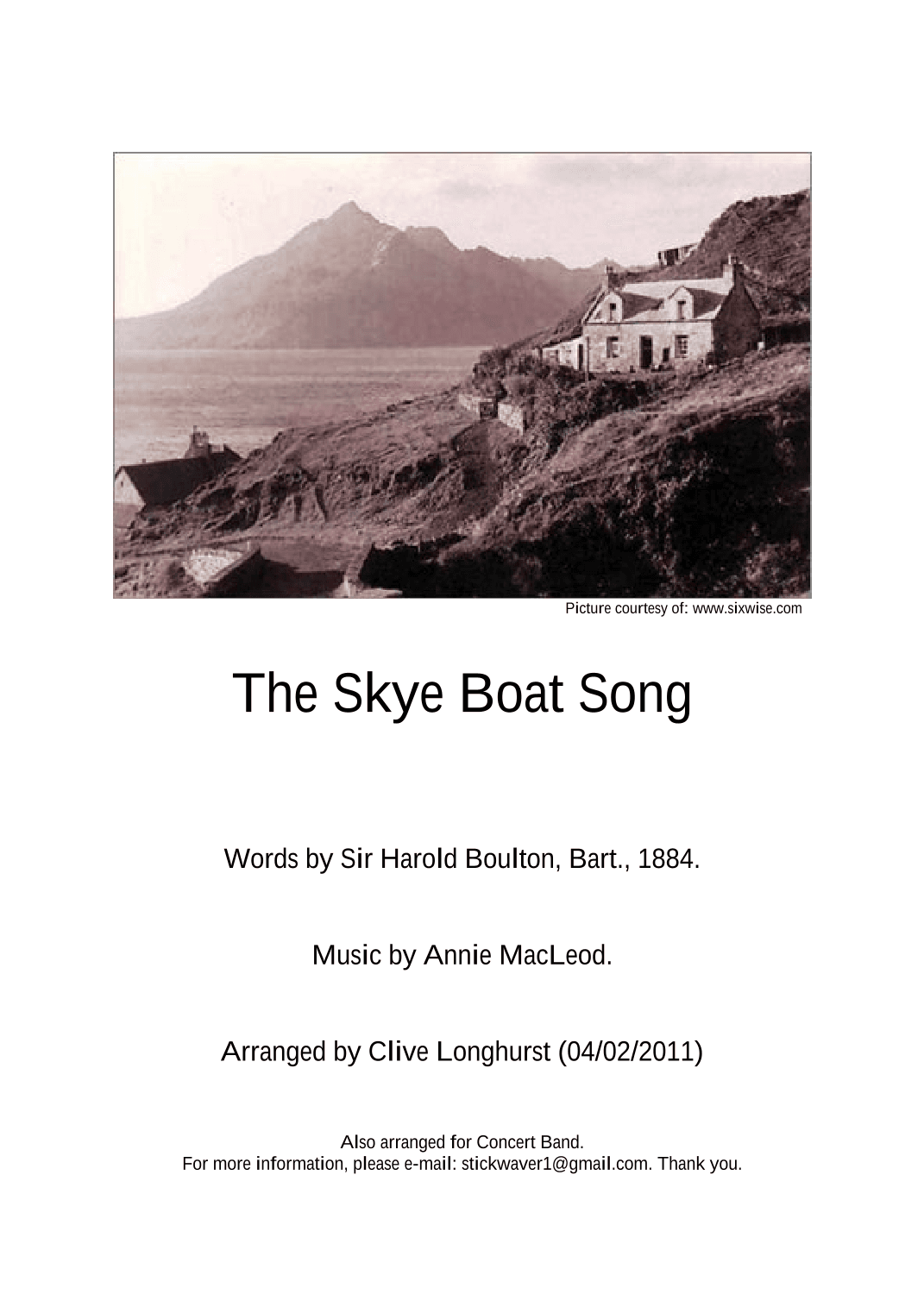 The Skye Boat Song (Brass Band Parts - Full Set) (arr. Clive Longhurst)