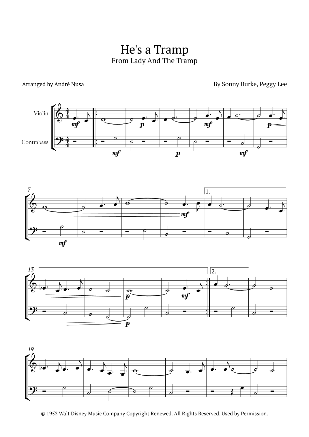He's A Tramp (arr. André Nusa)