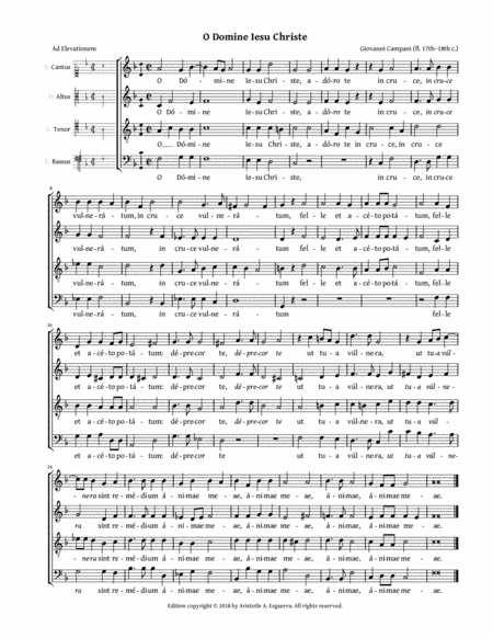 O Domine Iesu Christe (Campani) (arr. Aristotle A. Esguerra)